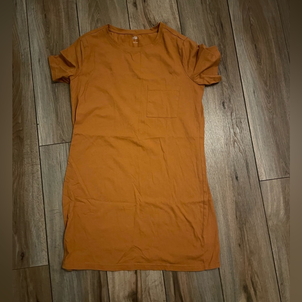 a.n.a Warm Orange/Brown T-Shirt Dress